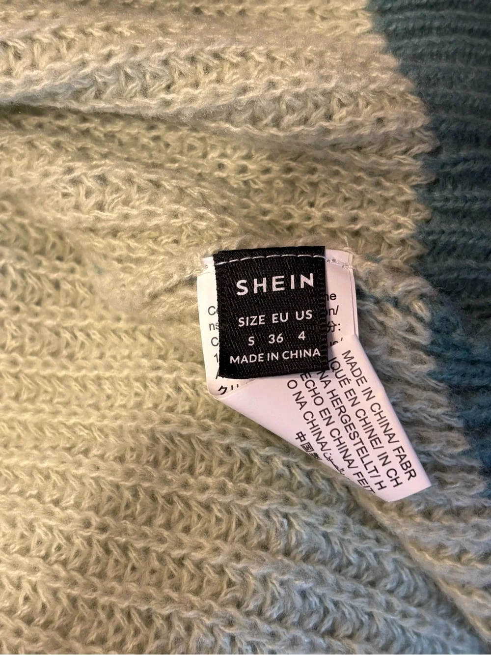 SHEIN Cropped Contrast Trim Open Front Cardigan Seafoam Green Women's Small